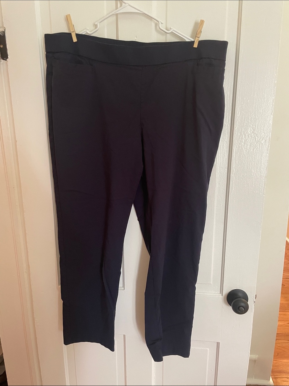 Kim Rogers Straight-Leg Black Ponte Pull-On Pants 20W